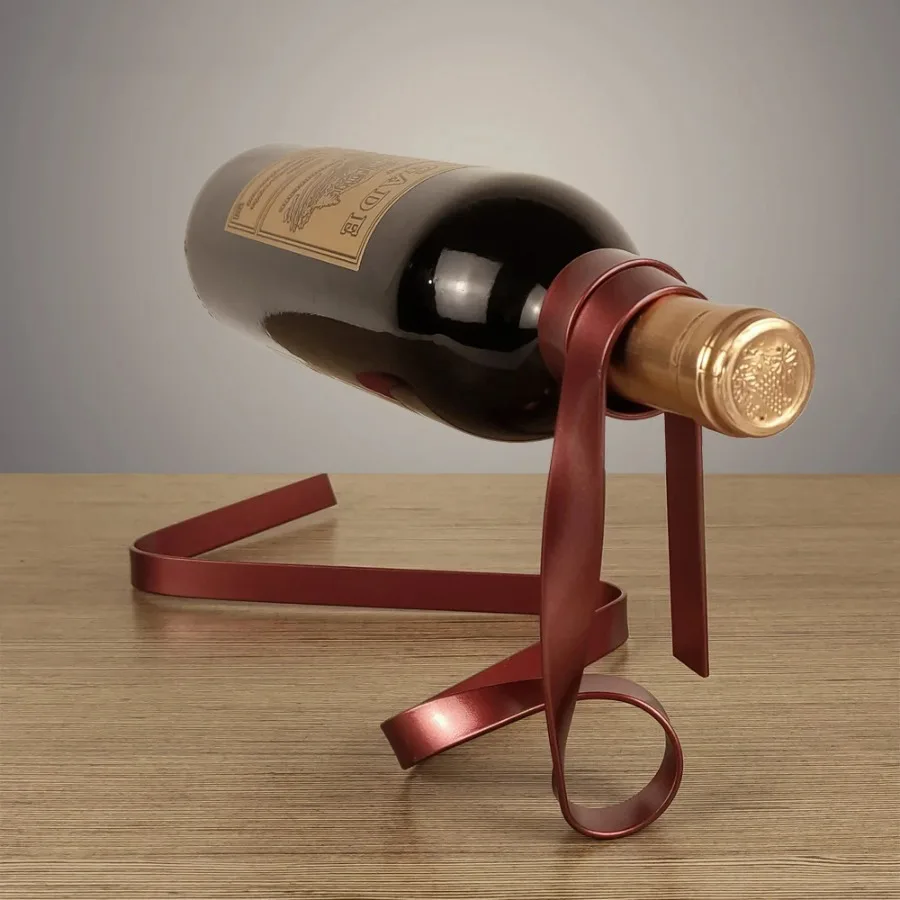 Home Bar Shelves - Colorful Ribbon Iron Wine Bottle Holder