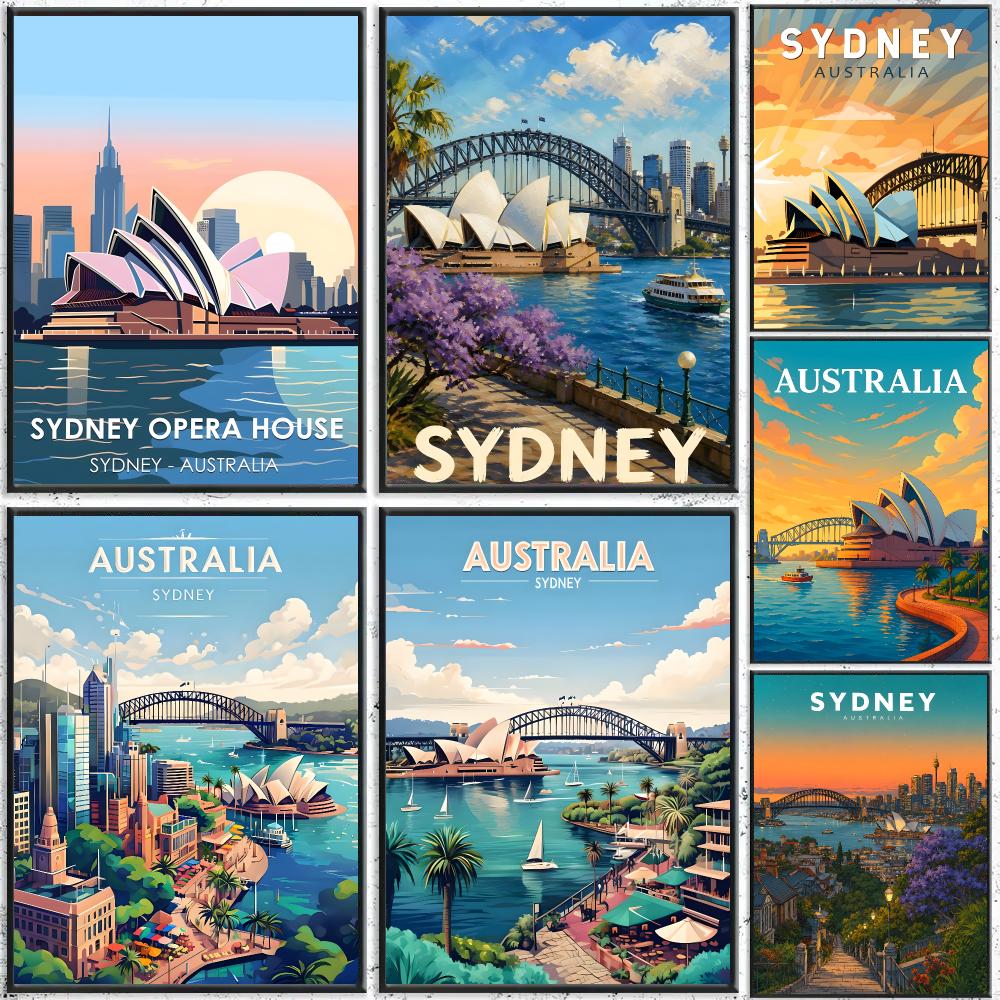 Home Bar Sydney - Art Sydney Travel Art Poster Self-Adhesive
