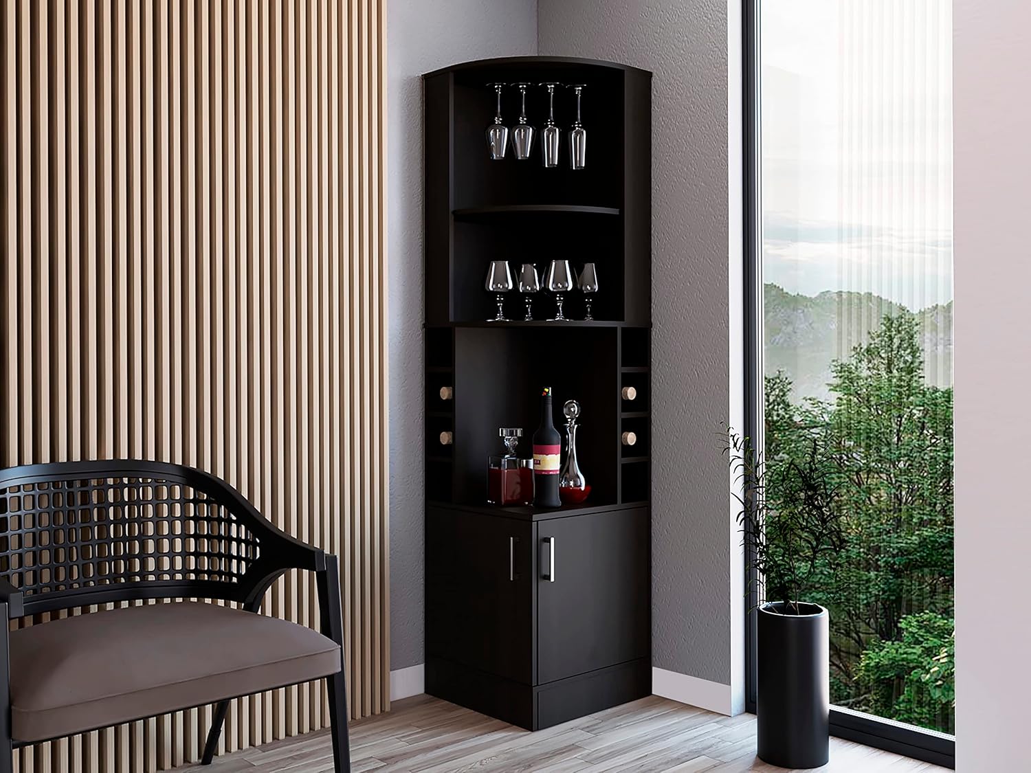 Corner Bar Cabinet with 2 Shel - Home Bar Shelves review and price