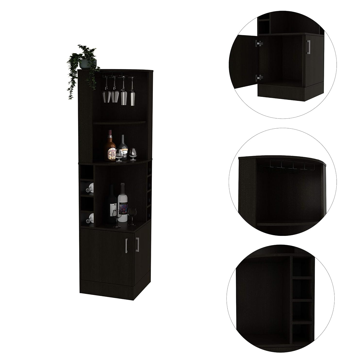 Corner Bar Cabinet with 2 Shel - Home Bar Shelves review and price