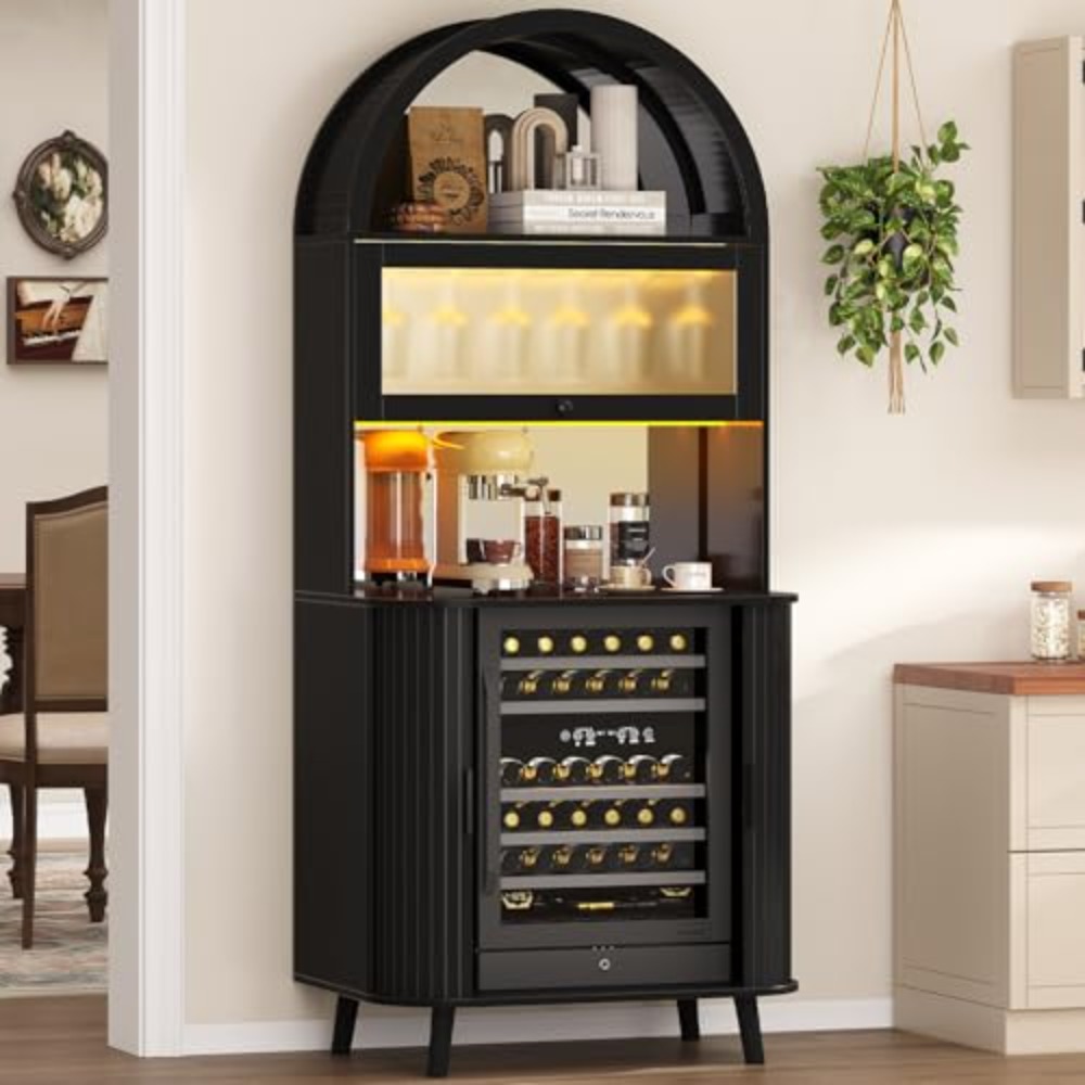 Wine Fridge Cabinet, Tall Bar  - Home Bar And Fridge review and price