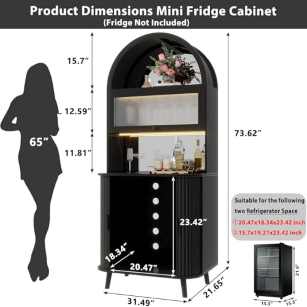 Wine Fridge Cabinet, Tall Bar  - Home Bar And Fridge review and price