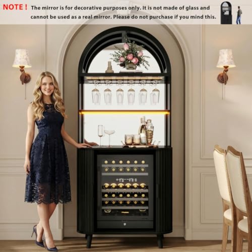 Wine Fridge Cabinet, Tall Bar  - Home Bar And Fridge review and price
