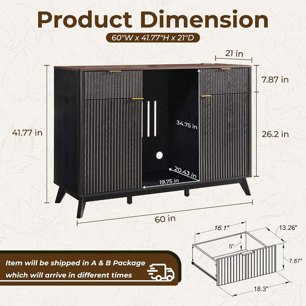 60 Coffee Bar Cabinet with Min - Home Bar And Fridge review and price