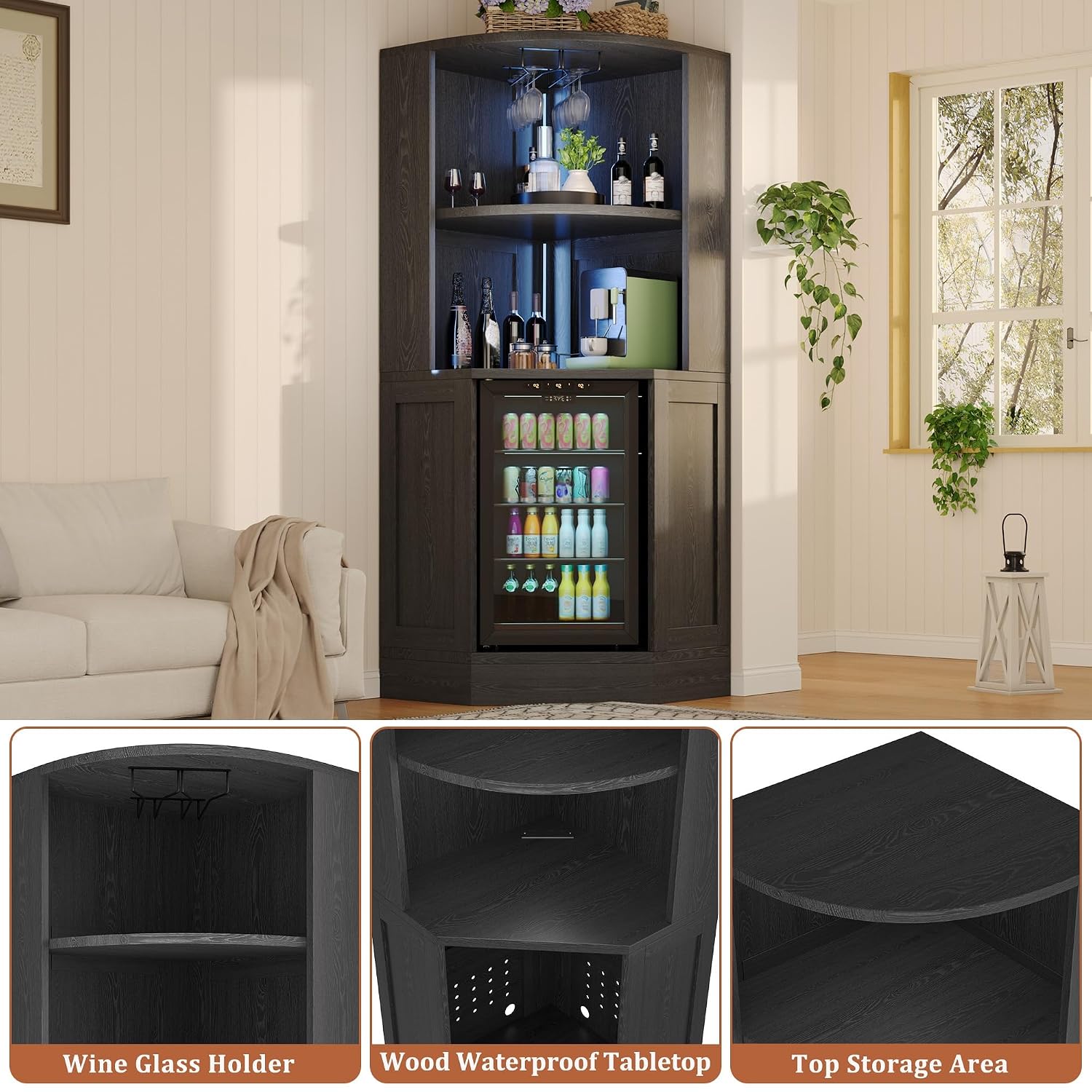 Corner Bar Cabinet with Fridge - Home Bar And Fridge review and price