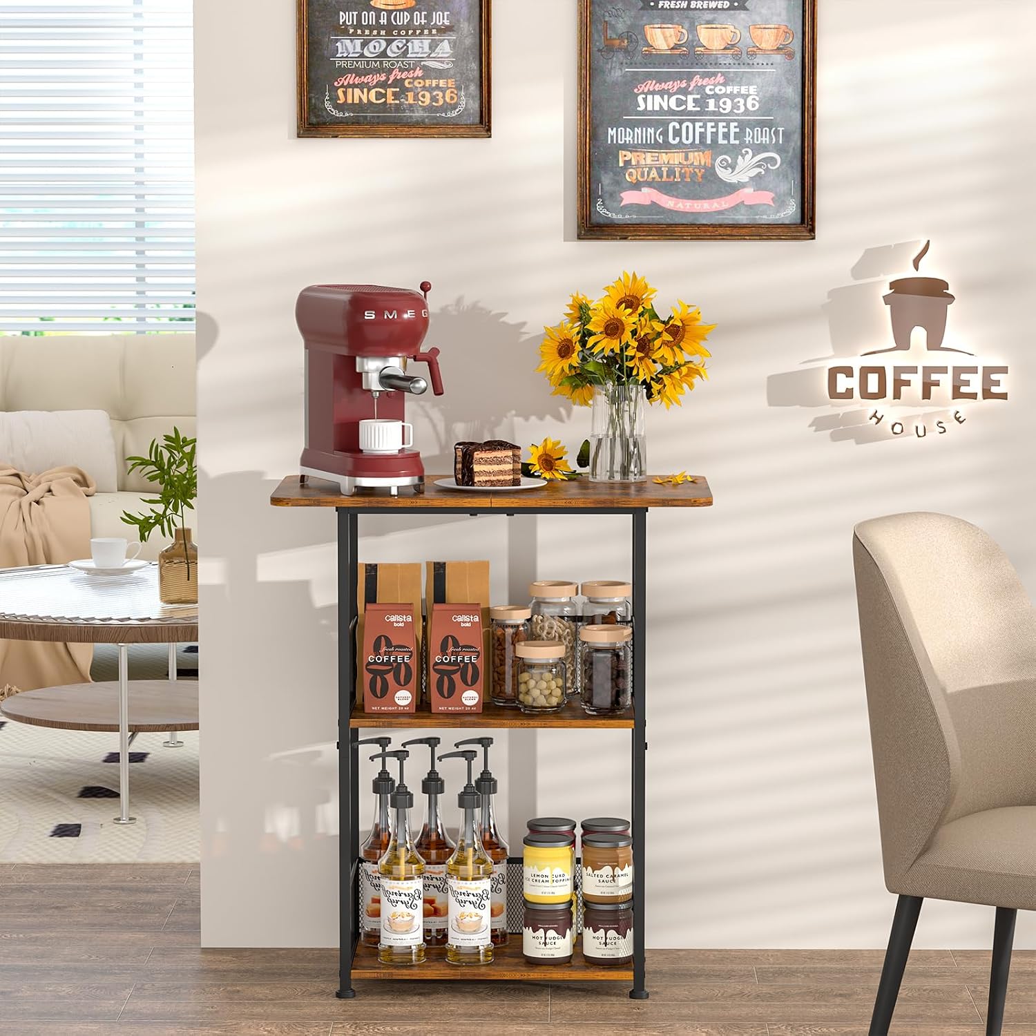 Mini Floor Standing Coffee Bar - Home Bar Setup review and price