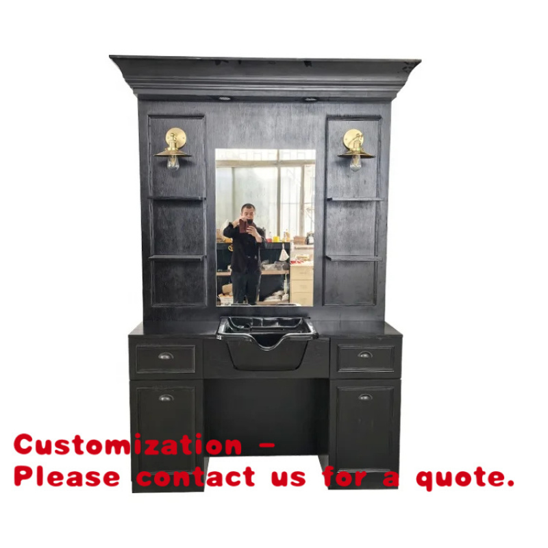custom.Modern Black Wood Barbe - Home Barbershop review and price