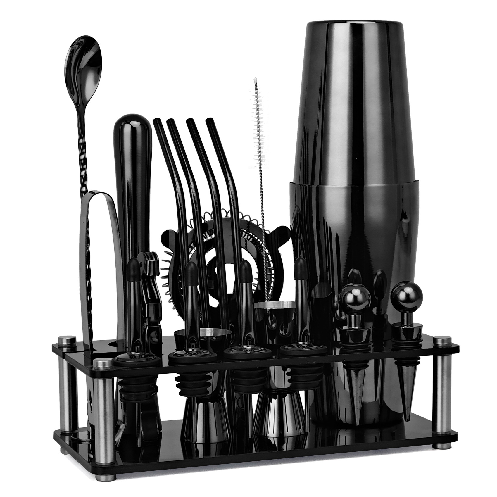20pcs Black/Rose Gold/Silver 8 - Boston Shaker Set review and price