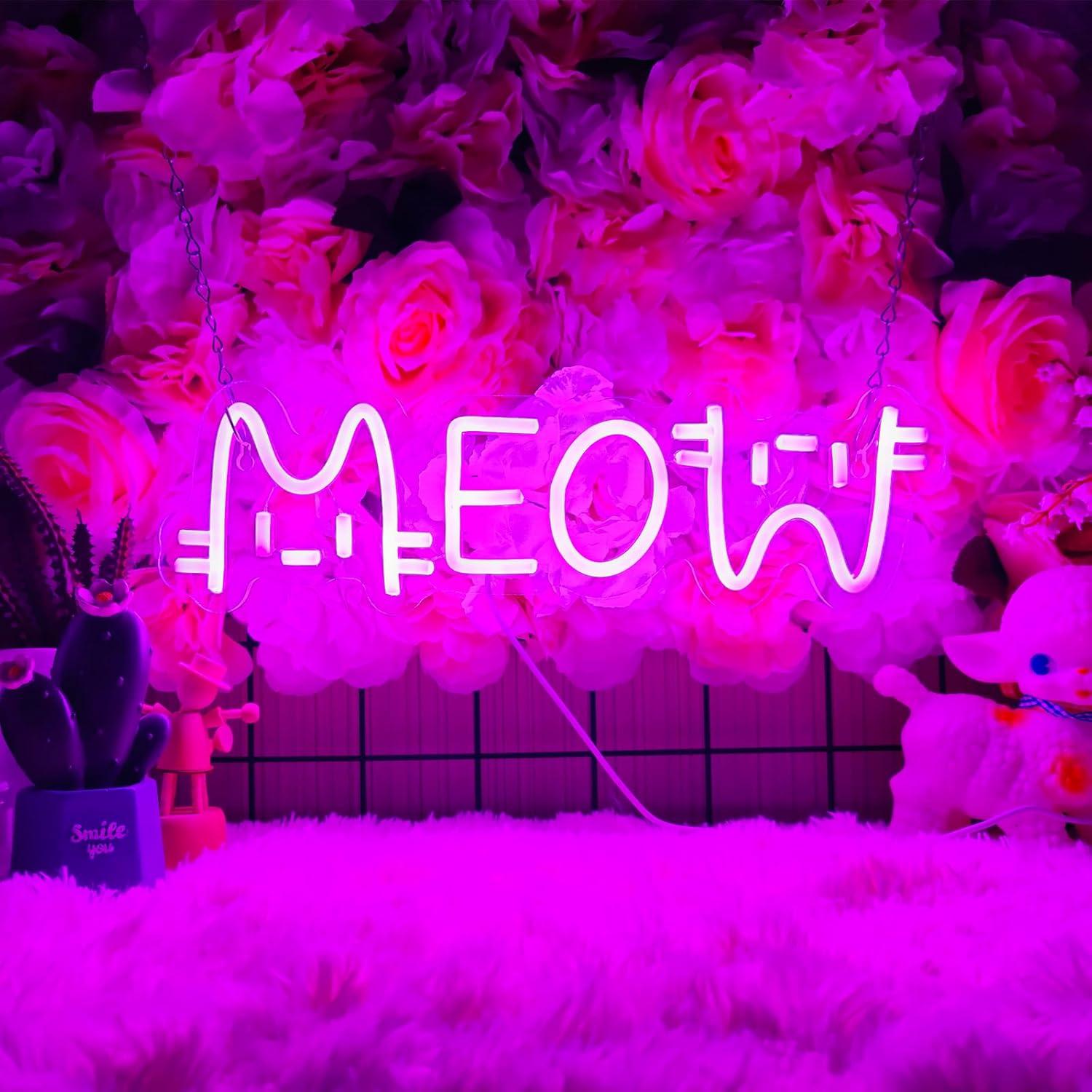 Meow Neon Sign Cat USB Powered - Home Bar Cafe review and price