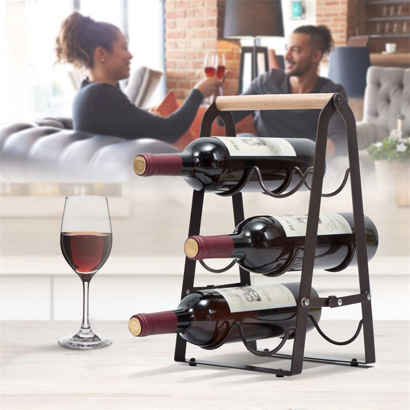 6 Bottle Iron Collapsible Stor - Home Bar Shelves review and price