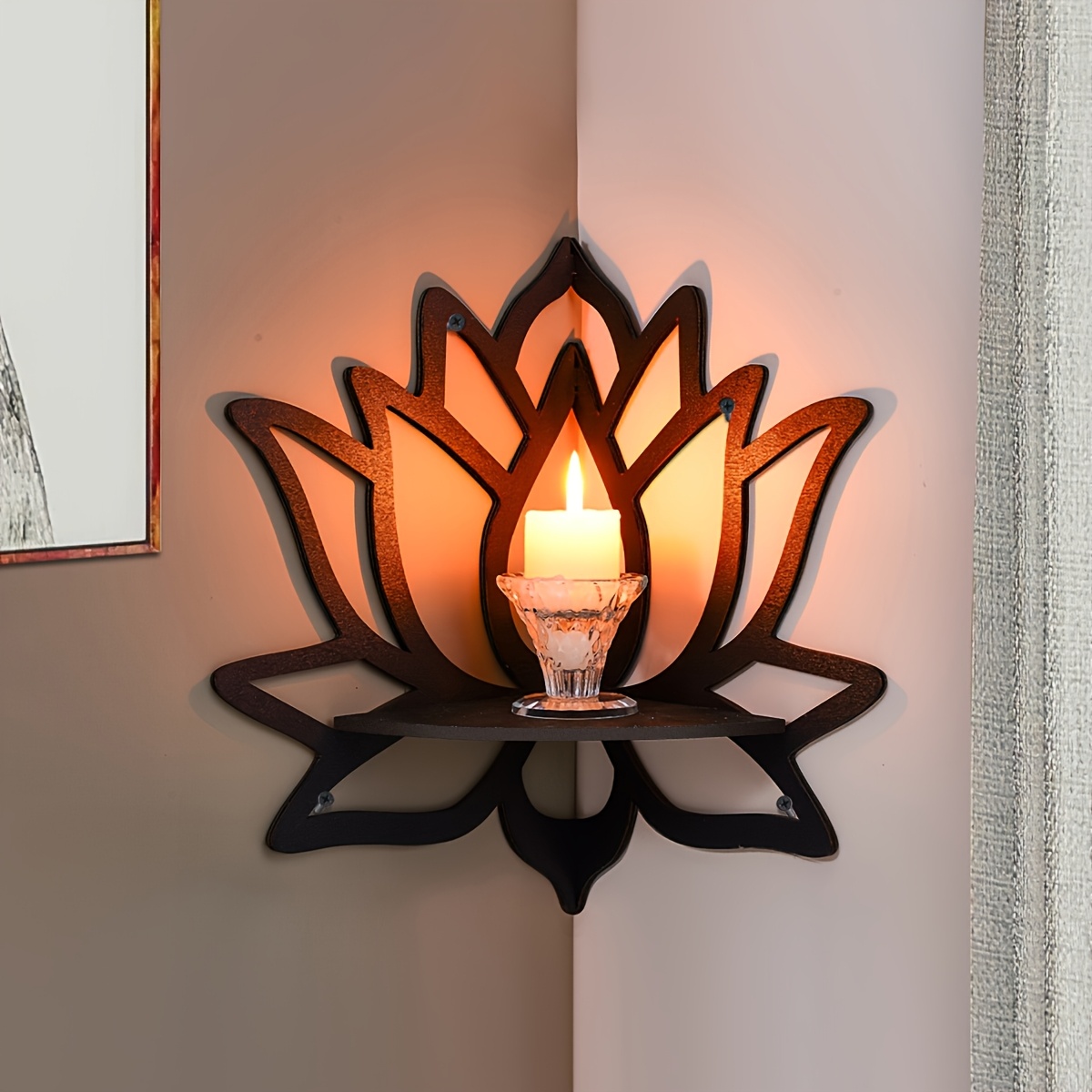 Lotus Corner Floating Shelf, H - Home Bar Shelves review and price