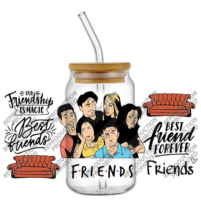 Retro Friend Themed UV DTF 16o - Old Fashioned Glass review and price