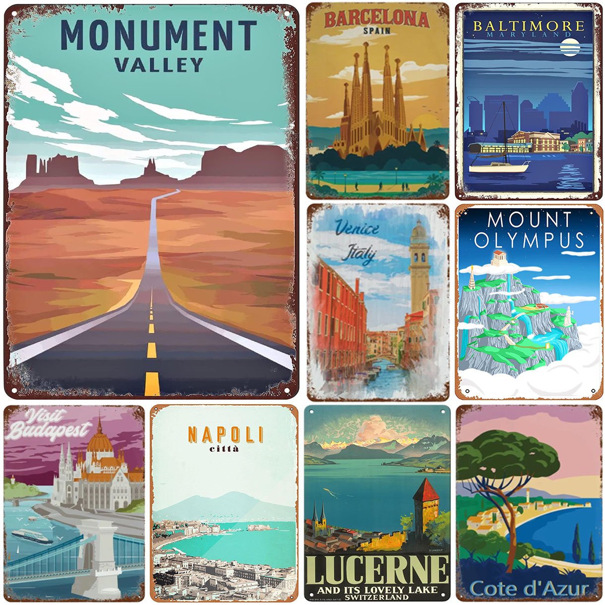 Vintage Travel Metal Sign Retr - Home Barcelona review and price