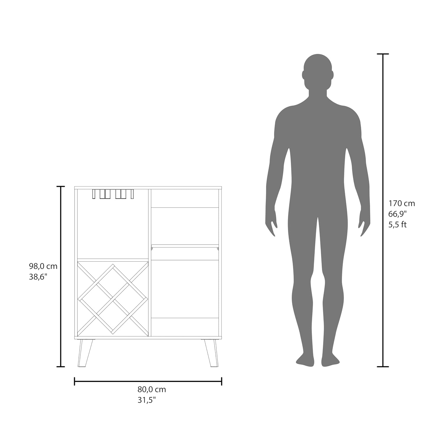 Oak Blue Bar Cabinet 4 Shelves - Home Bar Shelves review and price